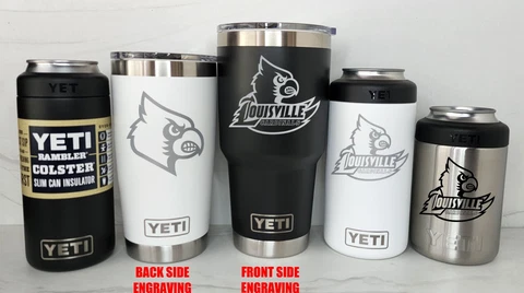 Louisville Cardinals YETI Laser Engraved 20 or 30 oz. Tumblers and Colsters Cover