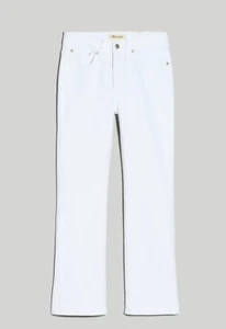 Madewell $128 Kick Out Crop jeans in Pure White Size 24 NI961 - Picture 1 of 11