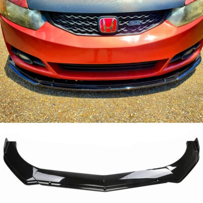 Alerón labial divisor parachoques delantero negro para Honda Civic SI sedán cupé Foto 1 de 4