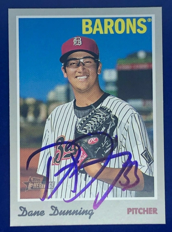 Chicago White Sox DANE DUNNING  Signed 2019 Topps Heritage Minors Card #41 - Image 1 of 1