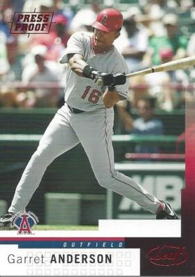 2004 Leaf Press Proof Red Garret Anderson 2 Angels - Image 1 of 2