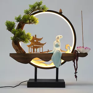 Backflow Incense Holder W/LED Light Ceramic Incense Burner For Relaxing/Decor - Picture 1 of 7