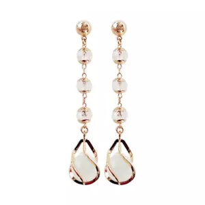 925 Placcato Argento Gioielli Elegante Cristallo Lucente Orecchio a Bottone - Foto 1 di 6