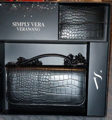 Nuevo Bolso Bandolera Simply Vera Wang Teléfono y Estuche para Tarjetas Negro -Estante Foto 1 de 4