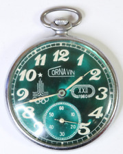 Molnija CORNAVIN 1980 Olympic USSR Russian Mechanical Pocket Watch W230