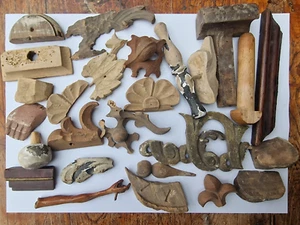 Konvolut alte Holz & Stuck Zierelemente antik geschnitzte Ornamente - Bild 1 von 11