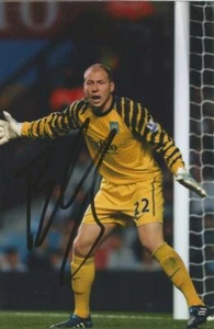 ASTON VILLA: BRAD GUZAN SIGNED 6x4 ACTION PHOTO + COA - Bild 1 von 1