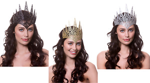 Fantasy Crown Adults Halloween Gothic Queen Fancy Dress Headpiece Crown Metallic