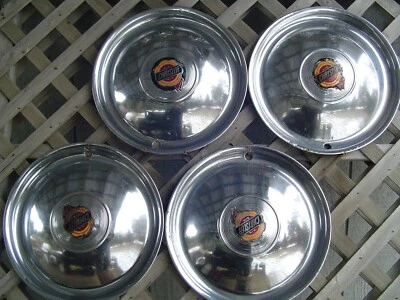 1950 50 CHRYSLER NEW YORKER HUBCAPS WHEEL COVERS ANTIQUE VINTAGE CLASSIC MOPAR - Image 1 of 4