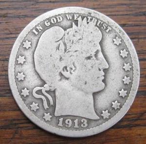 1913 U.S. Barber Quarter - Picture 1 of 2