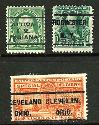 Sc #279 300 NY OHIO INDIANA Precancels 1894-95 Bureau 1 Cent Franklin US 80F41 - Image 1 of 4