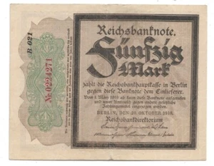 50 Mark 1918 Ro. 56d Trauerschein (3) - Bild 1 von 2