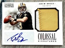 2022 National Treasured Drew Brees GAME WORN PATCH AUTO! Future HOF Legend 🔥