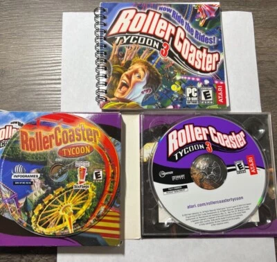 Rollercoaster Tycoon 3 & Tycoon 1 Atari PC Computer Games Gaming - Image 1 of 4
