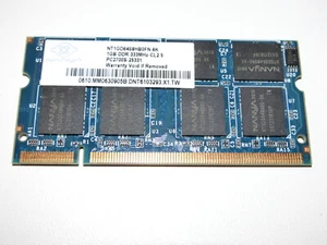 RAM SO-DIMM 1GB DDR 333MHz PC-2700 -25331 NANYA NT1GD64S8HB0FN-6K ABQ Panasonic  - Foto 1 di 2