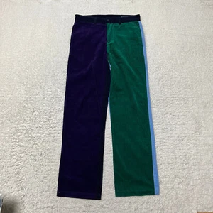Vineyard Vines Club Pants Boys 18 Navy Green Colorblock Corduroy Chino Youth - Picture 1 of 13