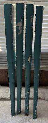 4 29” Tapered Wood Furniture Table Legs Salvage Crafter Blue Maple Mcm - Image 1 of 4