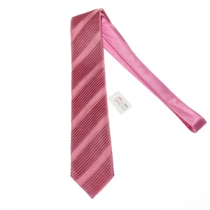 Italo Ferretti Neu mit Etikett plissierte Krawatte in Rosa/Rot/Weiß Minimuster 100 % Seide - Bild 1 von 9