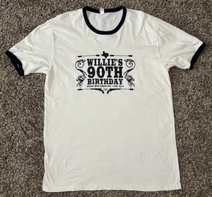Willie Nelson 90. Geburtstag Silver Spur '08 weißes Ringer Shirt Größe XL 22” x 31” - Bild 1 von 9
