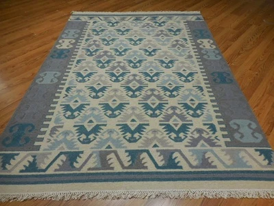 MODERND  ANATOLIA FLATWAVE KILIM SCANDINAVIAN TURKISH OUSHAK 5x8 RUG - Image 1 of 4