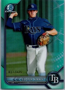2022 Bowman Cooper Kinney Chrome Prospects Aqua Refractor XRC /125 Rays - Picture 1 of 2