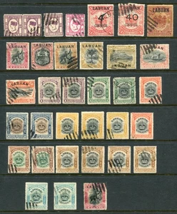LABUAN Old Used Lot Postage Due etc 34 Stamps - Picture 1 of 2