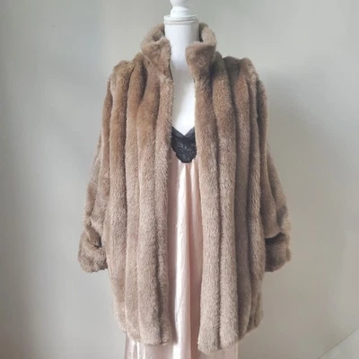 Abrigo Vintage Y2K 80' 90' Atelier Imitación Piel Reversible Acogedor Cálido A Prueba de Viento Talla L Foto 1 de 4