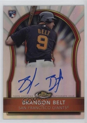 2011 Topps Finest Refractor Rookie Auto /499 Brandon Belt #66 Auto RC - Image 1 of 2