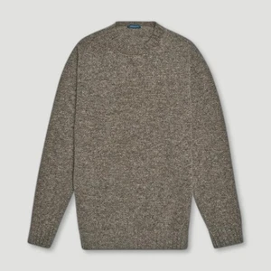 BNWT Malloch’s Wreay Shetland Wool Crew Neck Jumper Large Oyster Green RRP £205 - Picture 1 of 9