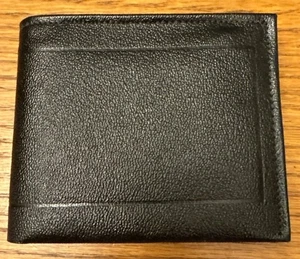 Billetera de cuero negra plegable bi doble SWANK de colección nueva stock antiguo - Imagen 1 de 9