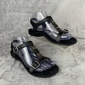 Vionic Rest Mikah Womens Size 6 Shoes Sandals Black Adjustable T Strap Orthotic - Picture 1 of 9