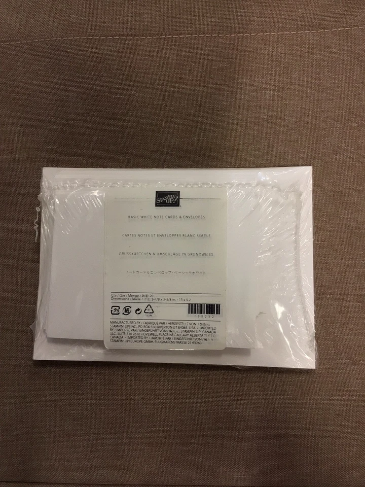 Stampin Up Basic White Note Cards & Envelopes Qty 20 #159233 5-1/8” X 3-5/8” - Image 1 of 1