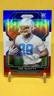 Tre' McKitty RC 2021 Panini Prizm Red White and Blue Chargers #416 - Image 1 of 2