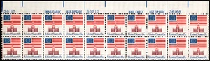 US Stamp Scott # 1622 Plate Block Mint NH - 13 Cents US Flag Independence Hall - Picture 1 of 1