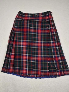 Aljean Canada Pure Virgin Wool Tartan Plaid Kilt Wrap Skirt Medium 30 Waist - Picture 1 of 5