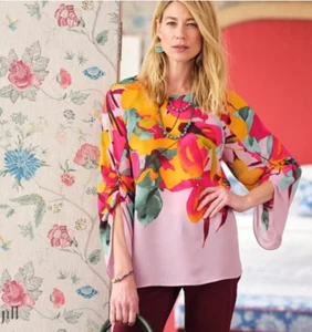 J. Jill by Christian Siriano 2X Top Abstract Floral Artsy Spring Ltd Edition NWT - Picture 1 of 14