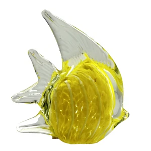 Pisapapeles pez ángel amarillo de vidrio artístico - Imagen 1 de 7