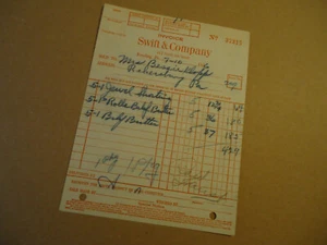 Swift & Co meats & shortening 1936 READING PA billhead - Picture 1 of 1