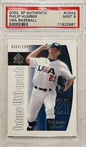 PHILIP HUMBER PSA 9 RICE ROOKIE 2002 MAZZO SUPERIORE USA TEAM MLB 21° GIOCO PERFETTO - Foto 1 di 2