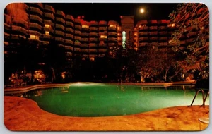 Postcard Mexico Cozumel Quintana Roo Hotel Sol Caribe Night View Pool - Picture 1 of 2