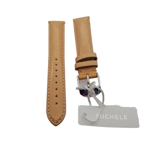Genuine Michele 16mm Peach Patent Watch Band Strap New - Picture 1 of 2