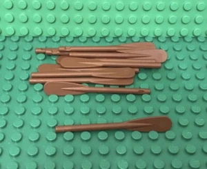 Lego 10 Pieces Reddish Brown Oar Paddle / City / Friends Mini Figures Utensil - Picture 1 of 1