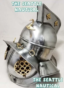 Casco medieval cerrado armadura casco caballero Larp casco Halloween regalo/decoración - Imagen 1 de 9