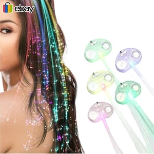 LED Light Up Hair Extensions Hairpin Fiber Optic Hair Clip Rave Party Women Lady - Picture 1 of 5