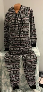 Victoria’s Secret Pink Hooded Sherpa Long Jane One Piece Onesie Pajamas Medium - Picture 1 of 5