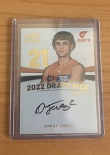 2023 AFL Select Legacy Gold Draft Pick Signature Darcy Jones GWS Giants 55/90