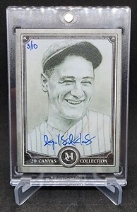 2020 Topps Museum Collection Canvas Collection Lou Gherig /10 Angel Aviles Auto