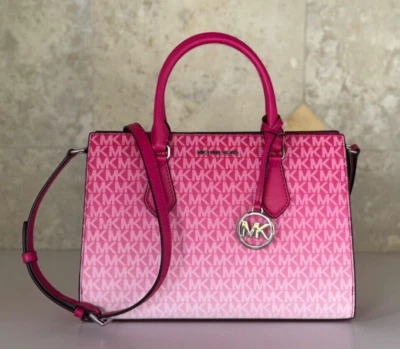 MICHAEL KORS  SHEILA MD CENTER ZIP SHOULDER CROSSBODY BAG MK DRAGON FRUIT OMBRE - Image 1 of 4