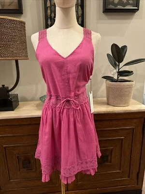 Vestido sin mangas O’Neill Cocoa talla grande rosa en capas ganchillo nuevo cuello en V algodón Foto 1 de 4