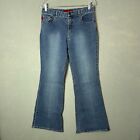 Let Me B Womens High Rise Wide Leg Flare Jeans 16 Petite 90s Y2K Stretch